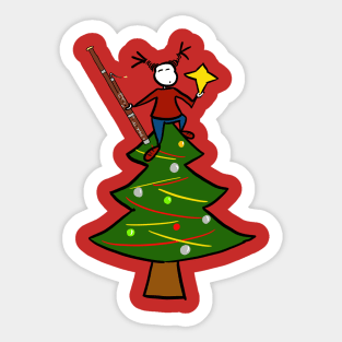 Bassoon Christmas Sticker